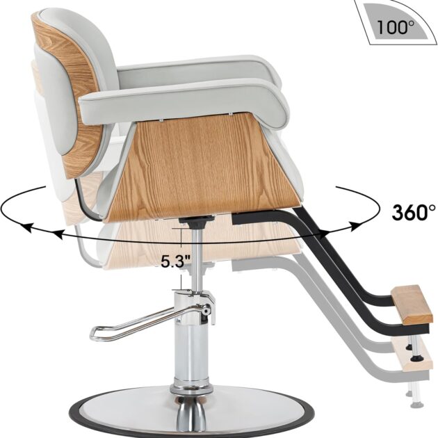 Classic Hydraulic Wooden Salon Chair Barber - Image 3