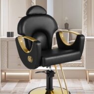 Black and Gold Salon Barber Chair - Image 8