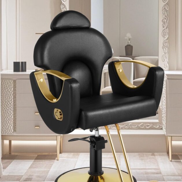 Black and Gold Salon Barber Chair - Image 8