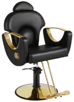 Recliner Black and Gold Salon Barber Chair