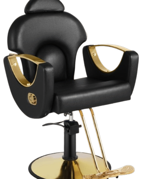 Black and Gold Salon Barber Chair