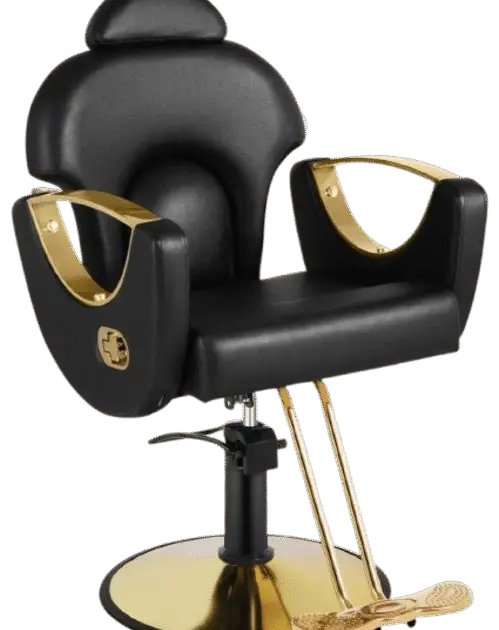 Recliner Black and Gold Salon Barber Chair