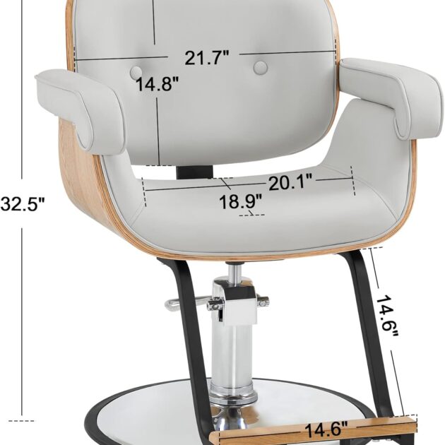 Classic Hydraulic Wooden Salon Chair Barber - Image 8